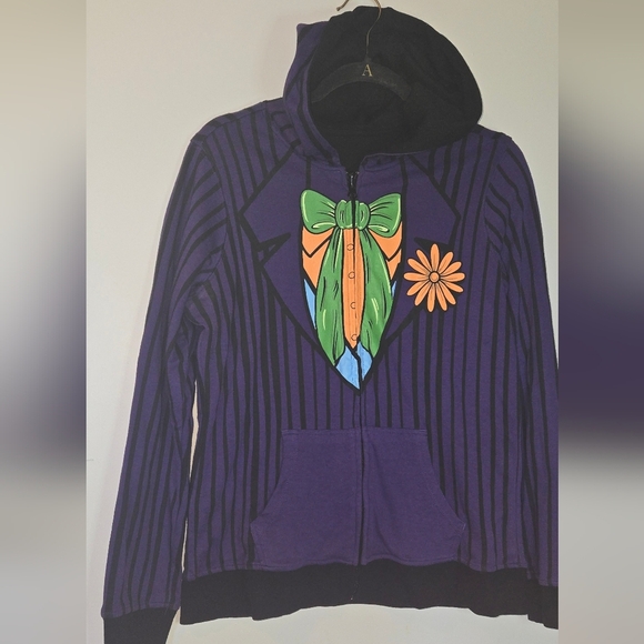 Harley Quinn Joker Red and Black Zip-Up Hoodie (2b) - Picture 6 of 6